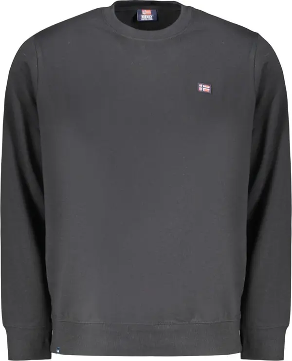 Black Cotton Men Sweatshirt