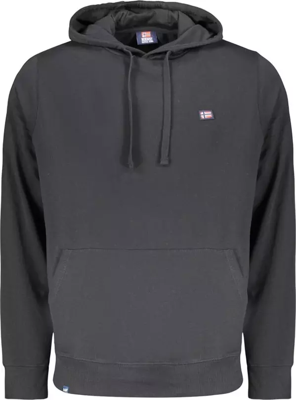 Black Cotton Men Sweatshirt