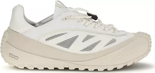 White Polyester Athletic Sneakers