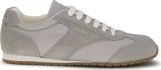 Gray Calf Leather Bos Taurus Low Top Sneakers