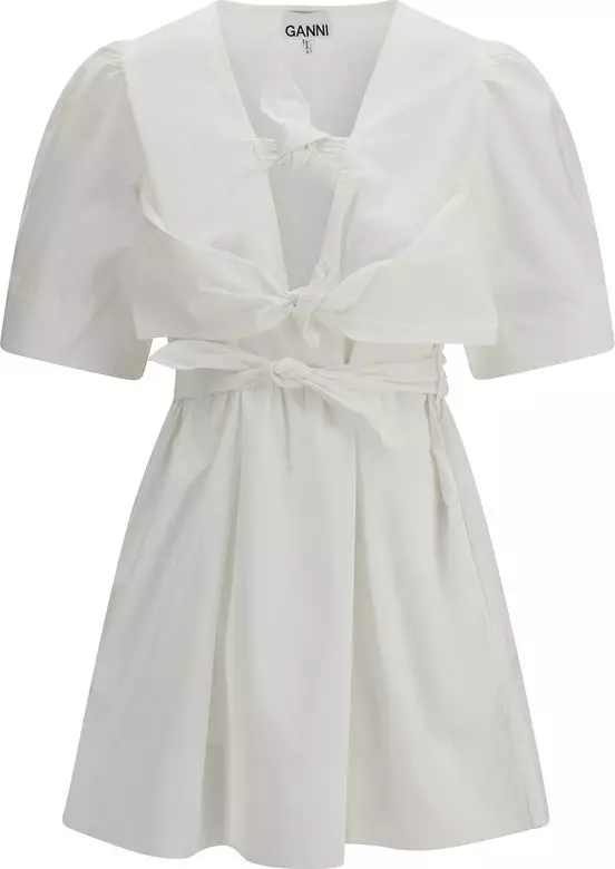 White Cotton Casual Dress