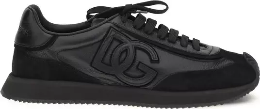 Black Calf Leather Bos Taurus Athletic Sneakers