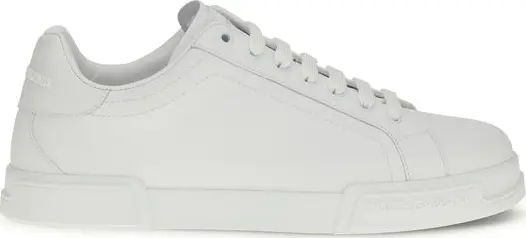 White Calf Leather Bos Taurus Low Top Sneakers