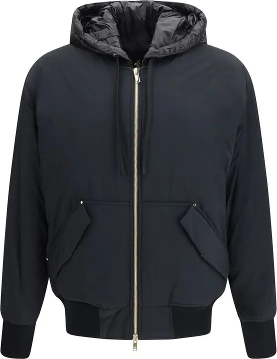 Black Nylon Bomber