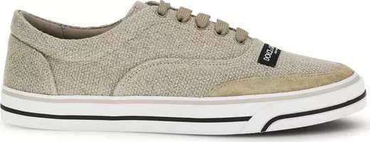 Beige Linen Low Top Sneakers