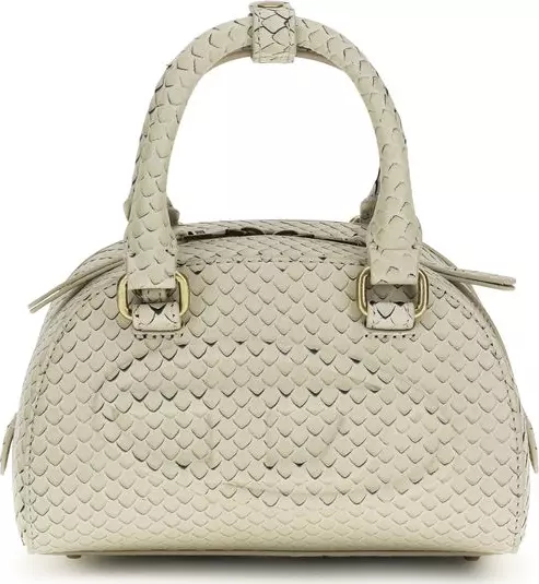 Beige Calf Leather Bos Taurus Handbag