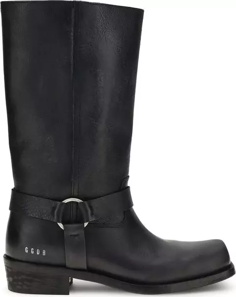 Black Calf Leather Bos Taurus Ankle Boots