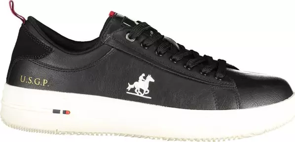Black Polyurethane Men Sneaker