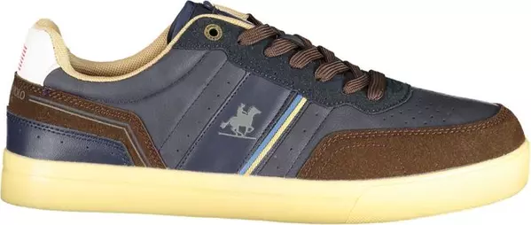 Blue Polyurethane Men Sneaker