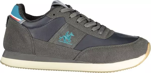Blue Polyurethane Men Sneaker
