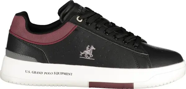 Black Polyurethane Men Sneaker