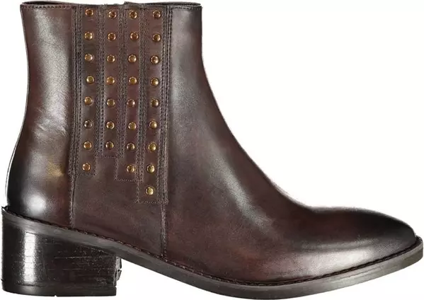 Marrone Leather Women Ankle Boot