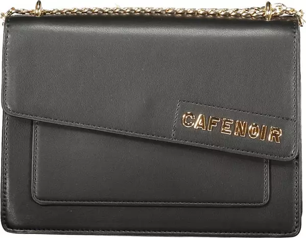 Black Polyurethane Women Shoulder Bag