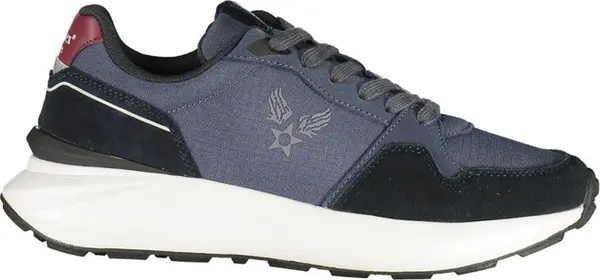 Blue Polyurethane Men Sneaker