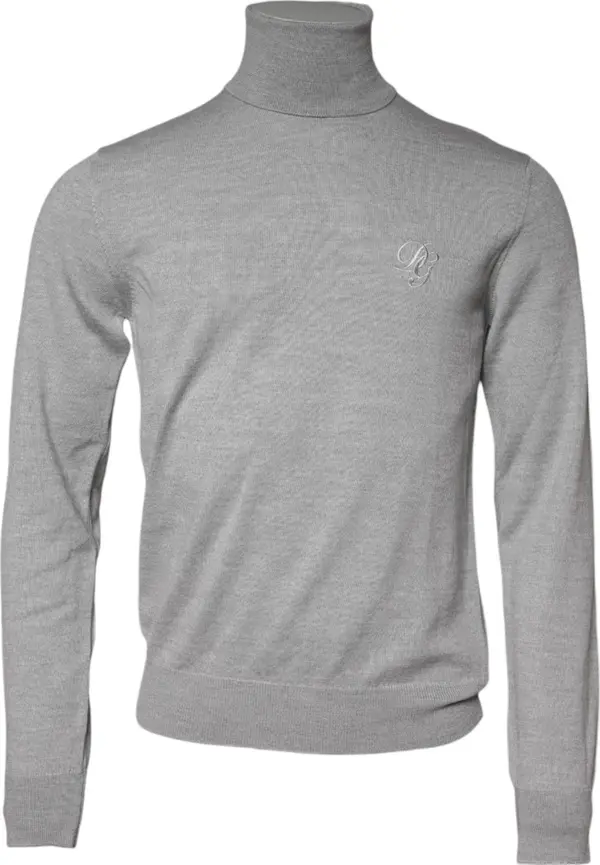 Gray LongSleeve Turtleneck Pullover Sweater