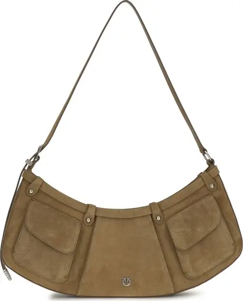Beige Calf Leather Bos Taurus Shoulder Bag