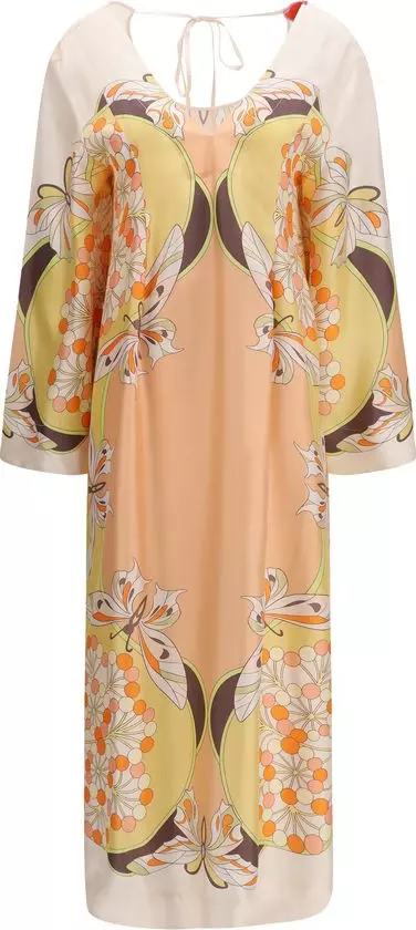 Multicolor Silk Casual Dress