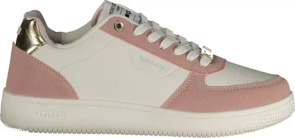 White Polyurethane Women Sneaker