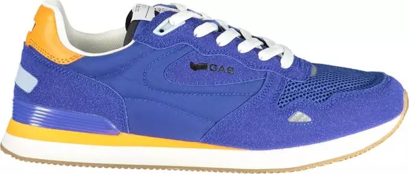 Blue Polyurethane Men Sneaker