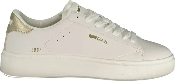 White Polyurethane Women Sneaker