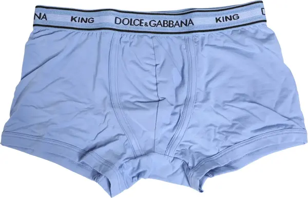 Light Blue Cotton Men Regular Boxer Underwear