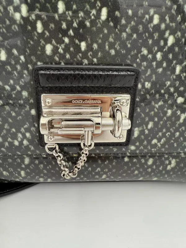 DOLCE & GABBANA Monica Python and Patent Handbag
