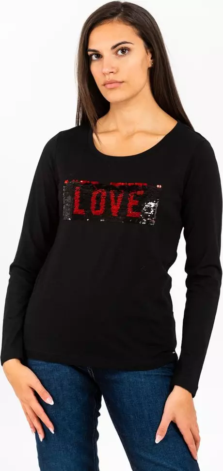Black Cotton Long Sleeve T-Shirt