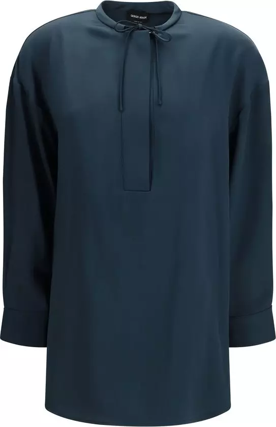 Blue Silk Blouse