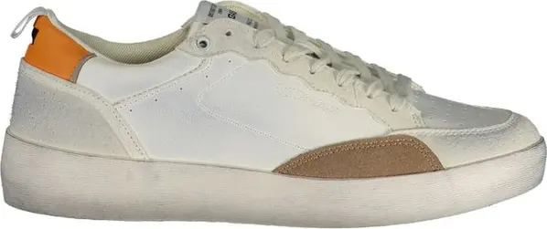 White Polyurethane Men Sneaker