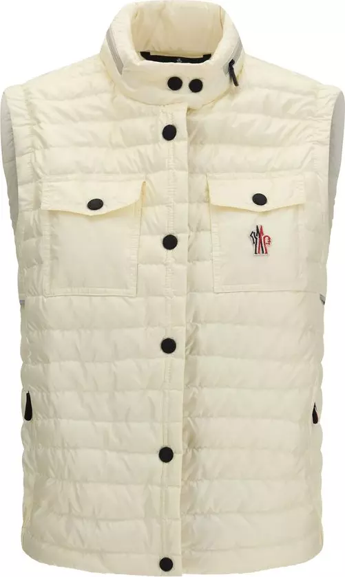 Beige Polyamide Sleeveless Jacket