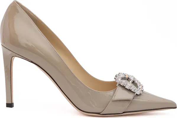 Taupe Grey Patent Leather Chery 85 Pumps (Copy)