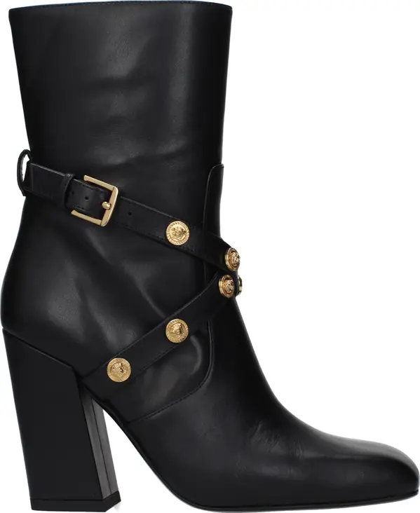 Black Leather Ankle Boots