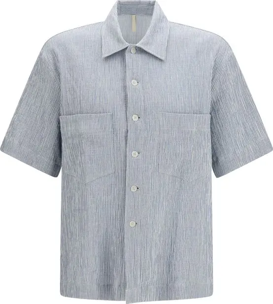 Blue Cotton Shortsleeve Shirt