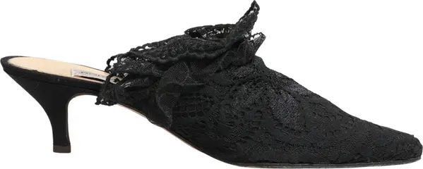 Black Lace Heels Sandals Shoes