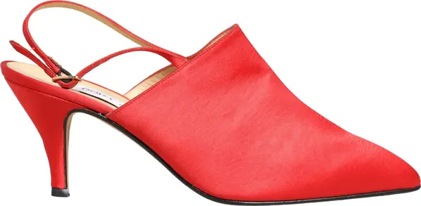 Red Suede Heel Slingback Shoes