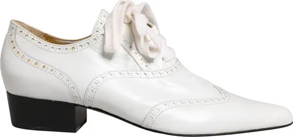 White Leather Brogue Oxford Lace Up Shoes