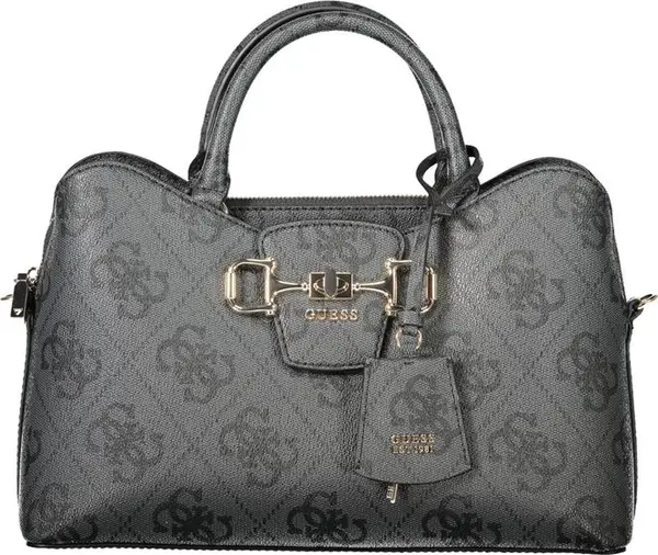 "Black Polyurethane Women Handbag"