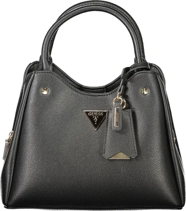 Black Polyurethane Women Handbag