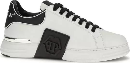 White Calf Leather Bos Taurus Low Top Sneakers