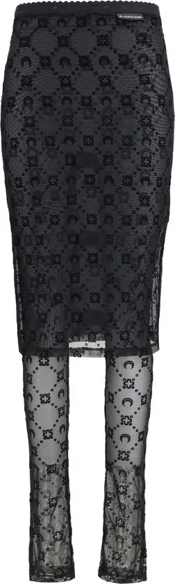 Black Recycled Polyamide Midi Skirt