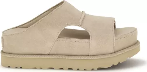 Beige Calf Leather Bos Taurus Platform Sandals
