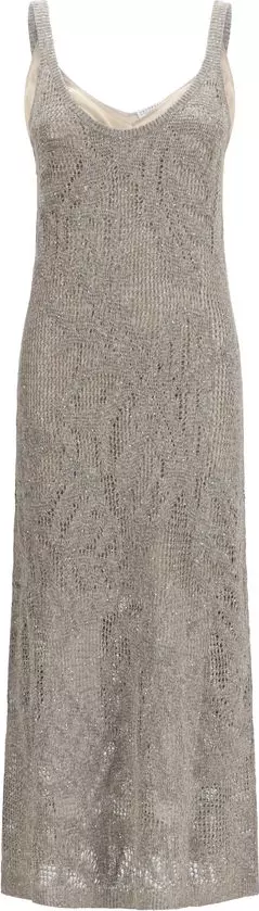 Gray Linen Casual Dress