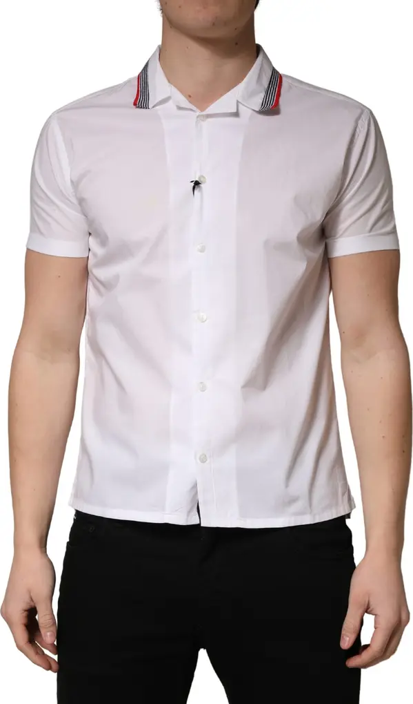 White Short Sleeves Button Down Shirt