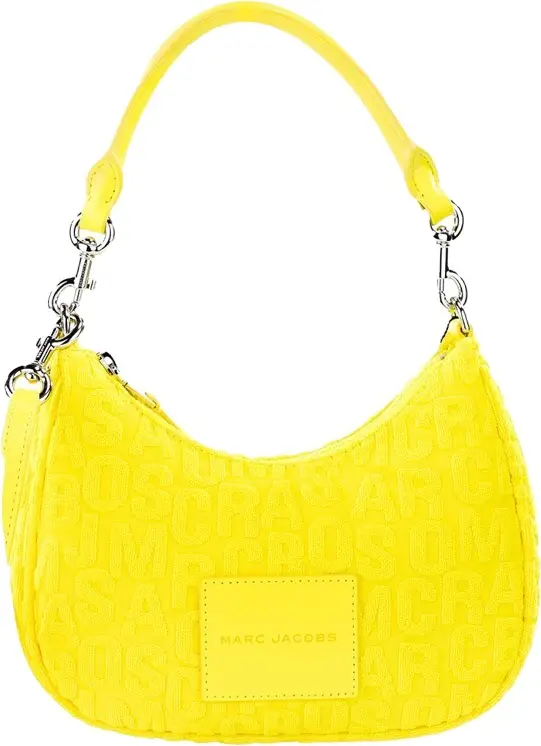 Marc Jacobs Monogram Terry Fabric Golden Kiwi Hobo Shoulder Bag Purse