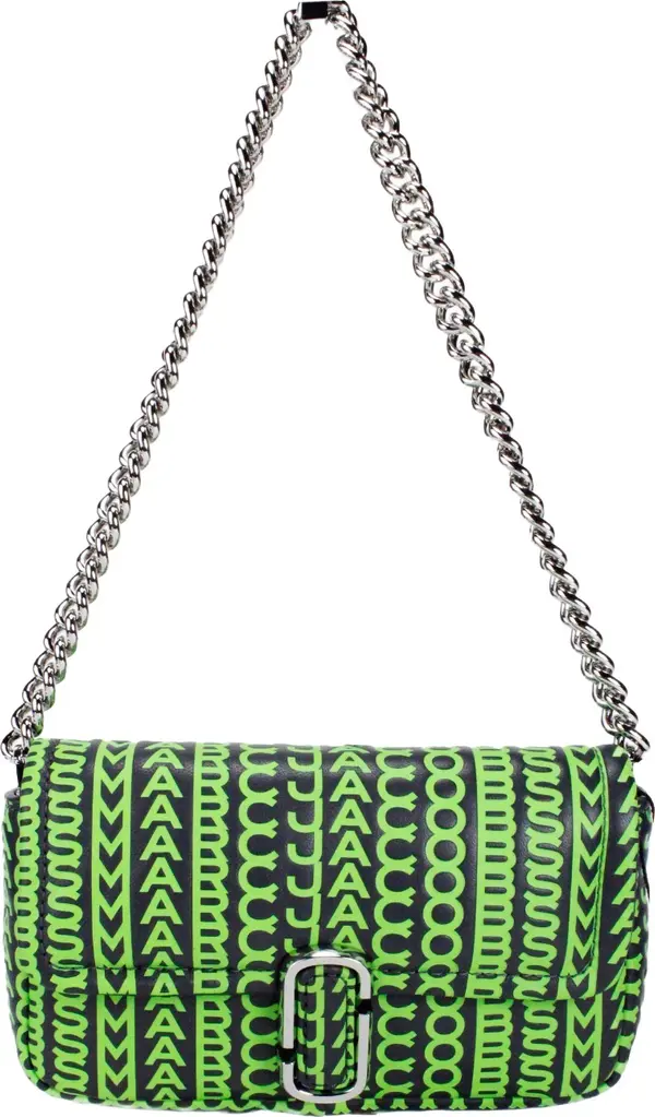 Marc Jacobs Neon Green The Monogram Leather J Marc Mini Shoulder Bag Crossbody