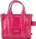 Marc Jacobs The Shiny Crinkle Micro Tote Magenta Leather Crossbody Bag Handbag