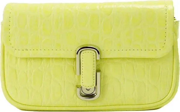 Marc Jacobs The Mini Shoulder Bag Yellow Embossed Leather Crossbody Bag