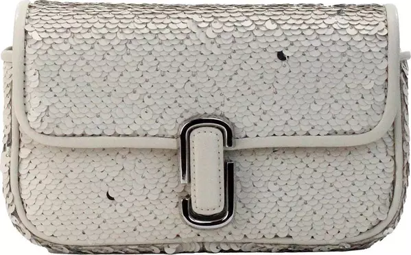 Marc Jacobs The Mini J Marc Shoulder Bag Cream Sequined Crossbody Bag