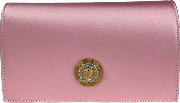 Versace Medusa Crystal Satin Mini Chain Crossbody Bag Purse