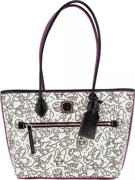 Dooney & Bourke Disney Medium Minnie Mouse Line Art Coated Cotton Tote Handbag